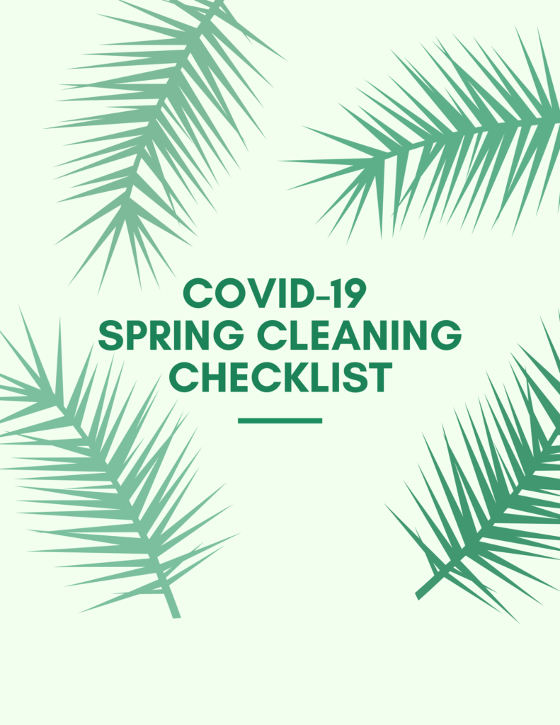 corona virus title for spring cleaning checklist