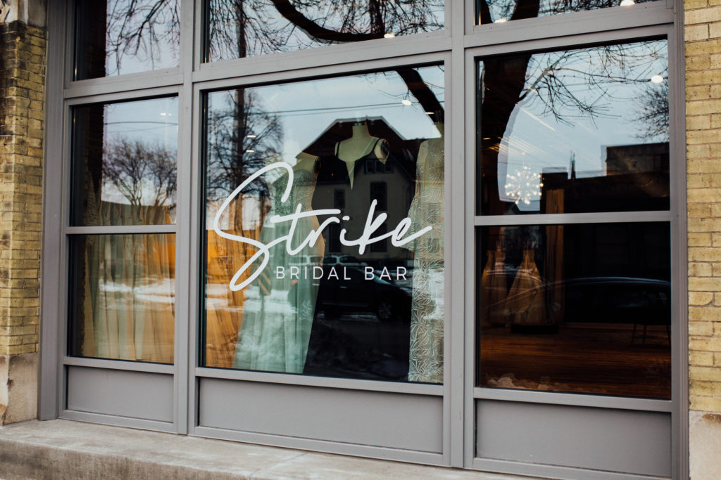 Outside façade of Strike Bridal Bar in Milwaukee